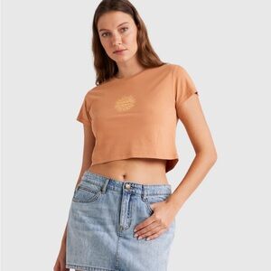 Sunburst Billabong Graphic Crop Top - Orange